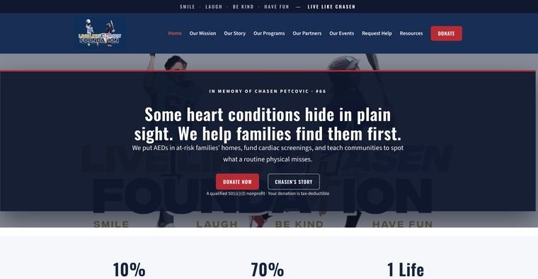 Live Like Chasen Foundation website