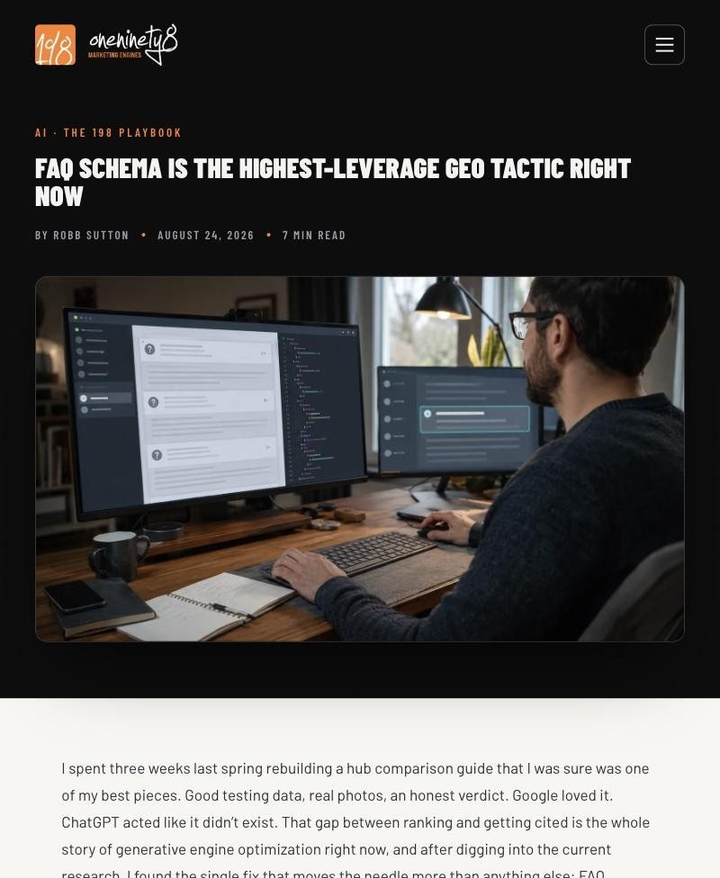 An article on oneninety8.com