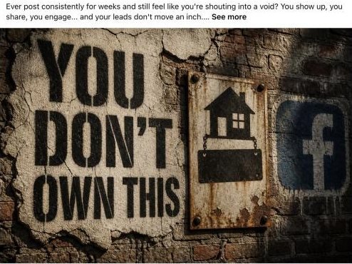 A oneninety8 post on Facebook about owning your audience