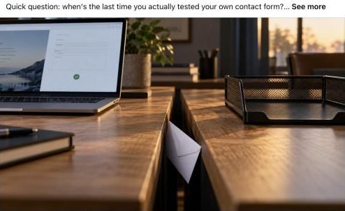 A oneninety8 post on Facebook about testing your contact form